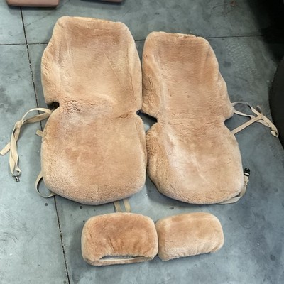 Beechcraft Sundowner Pair Front Bucket Sheepskin Covers w Headrest