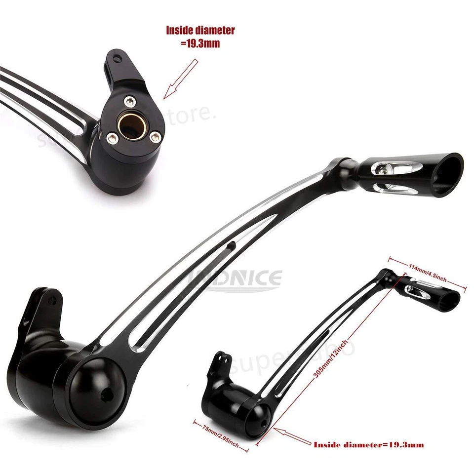 Black Edge Cut Brake Shift Levers for Harley Touring 2014-Up Street Glide FLHX - Image 3 of 4