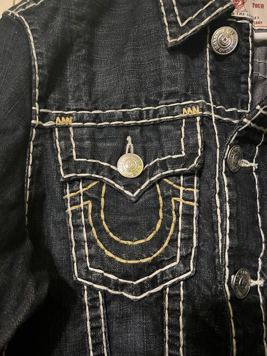 トゥルーレリジョン　JIMMY SUPER T・Gジャン・（美品） True Religion Jimmy Super T Jean Jacket Dark Wash Denim