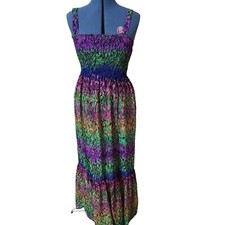 New Directions Boho vibrant maxi dress adjustable straps size 4