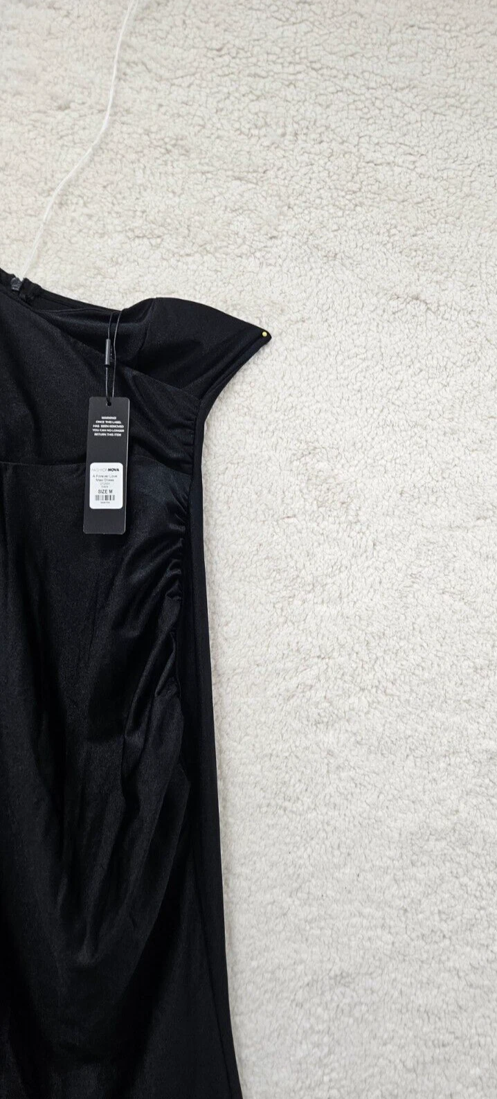 PALM ANGELS Abito donna moda Nova medio nero misto nylon monospalla cocktail maxi