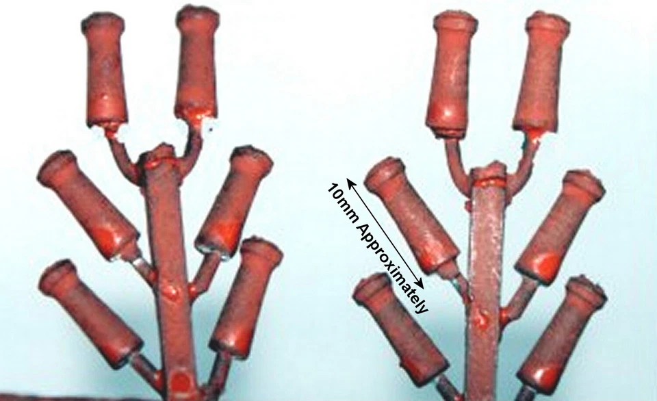 12 Round Chimney Pots 8mm tall F111b UNPAINTED OO Scale Langley Model Kit Metal - Image 3 of 3