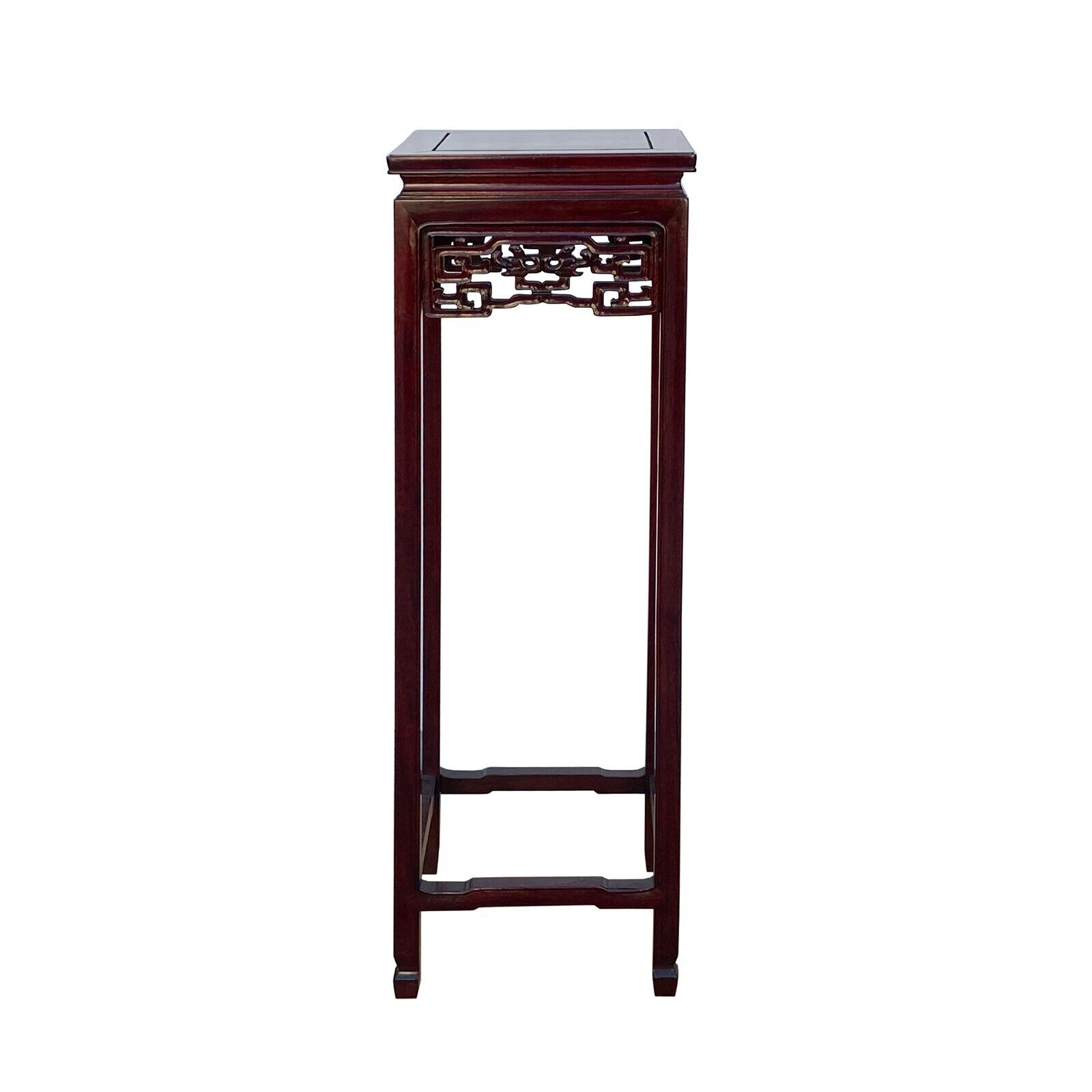 Oriental Square Red Brown Mahogany Stain Plant Stand Pedestal Table ws1628S Oriental Square Red Brown Mahogany Stain Plant Stand Pedestal Table ws1628S