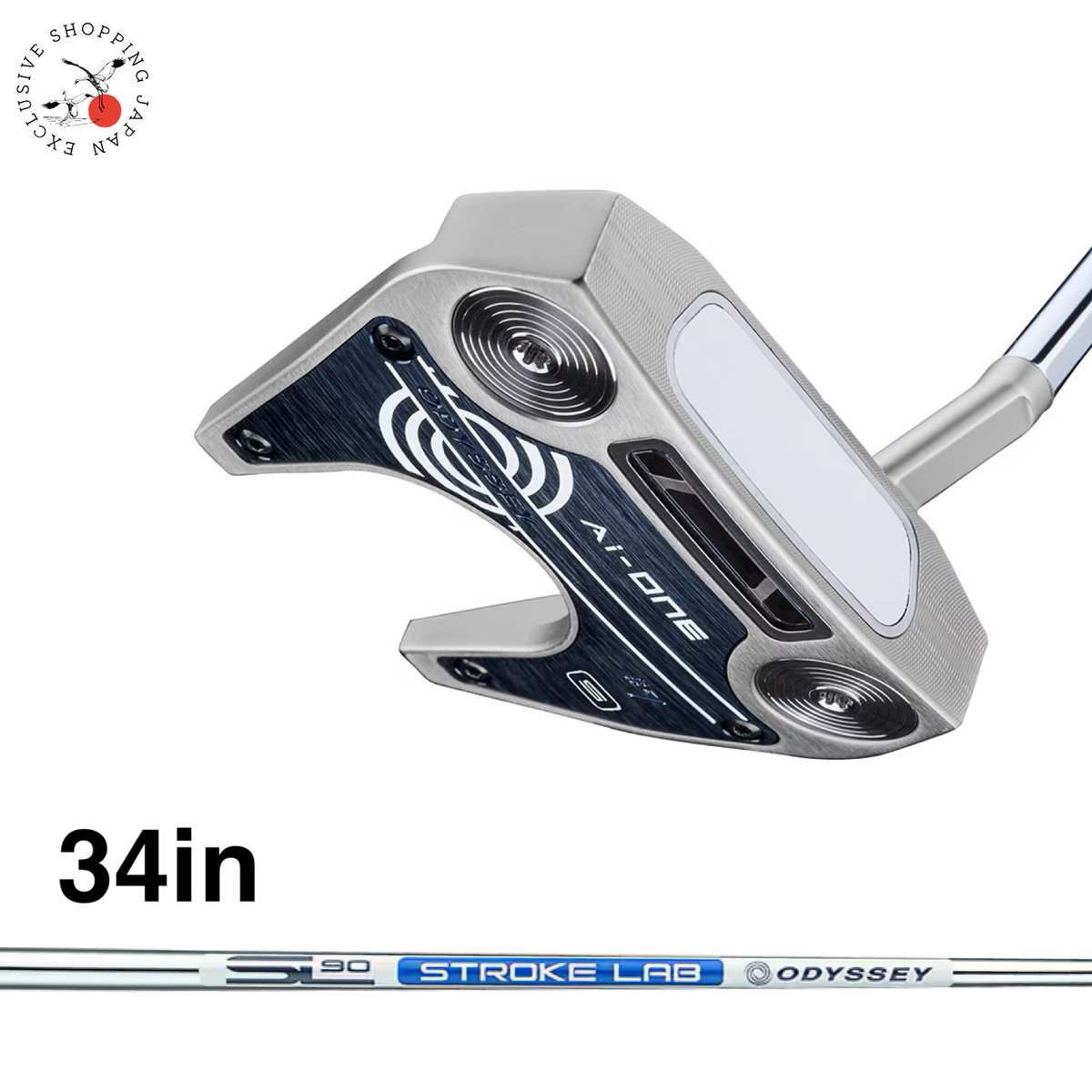 34in Putter S #7 Silver Ai-ONE Odyssey シャフト 90 LAB STROKE #7 Ai-ONE ODYSSEY STROKE Shaft Steel 90 LAB クラブ