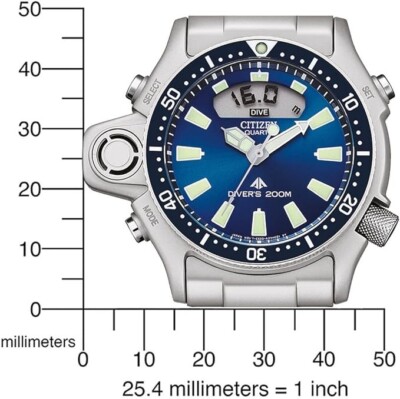 CITIZEN JP2000-67L AQUALAND 44MM BLUE DIAL 200M DIVER'S QUARTZ