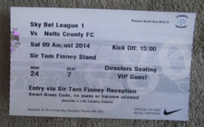 2014-15 Preston North End v Notts County  -  League One - Used Ticket stub