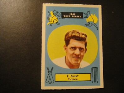 A&BC GUM 1961 TEST CRICKETERS SERIES No41 RON GAUNT BOWLER VICTORIA AUSTRALIA