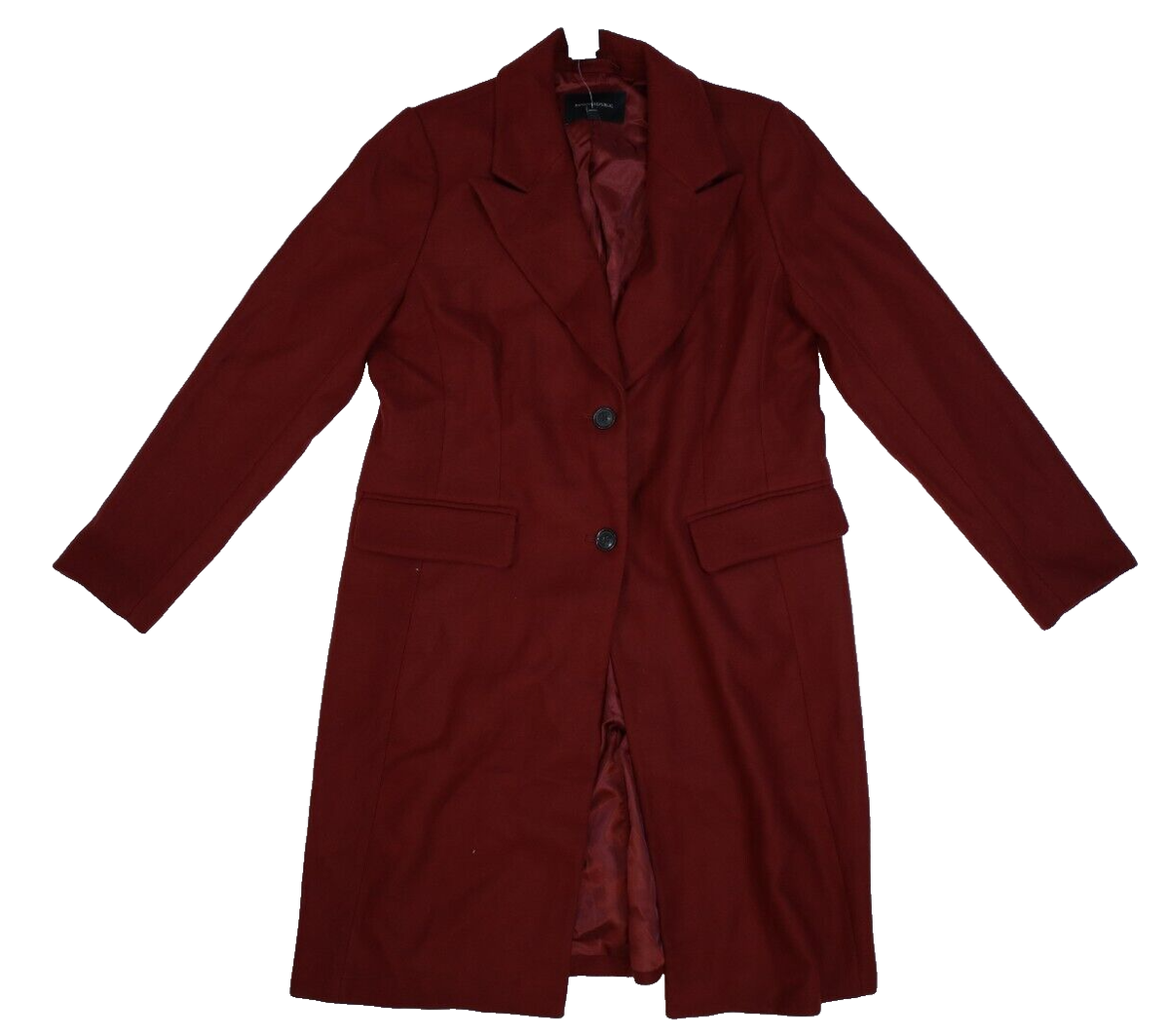 Banana Republic Double Cloth Coat Dark Spiced Rum Red Long Jacket