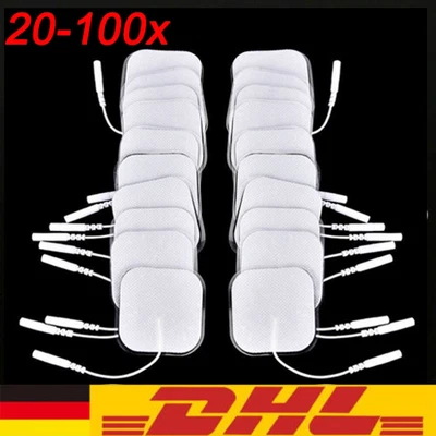 MARKENLOS 20-100x TENS Elektroden Pads Selbstklebend für Massage EMS Reizstrom Gerät 4x4cm