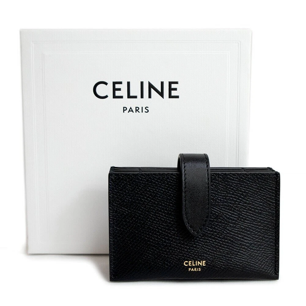 NEW] CELINE Calf leather ACCORDEON CARDHOLDER Accordion card holder black