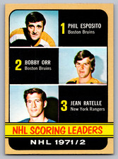 1972-73 TOPPS #63 PHIL ESPOSITO/BOBBY ORR/JEAN RATELLE