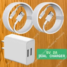 USB Fast Charger Block Dual Port Power Adapter Cube For iPhone 14 13 12 11 8 7 6