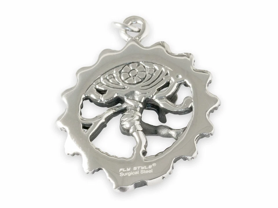 Ketten Anhänger Amulett Tanzender Shiva Edelstahl Nataraja Yoga Hindu silber - Bild 4 von 4