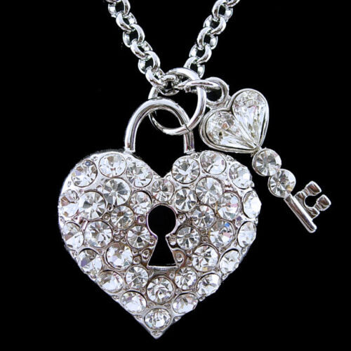 N0246 Dainty Pink Rhinestone Heart Love Shape Mini Pendant Silver