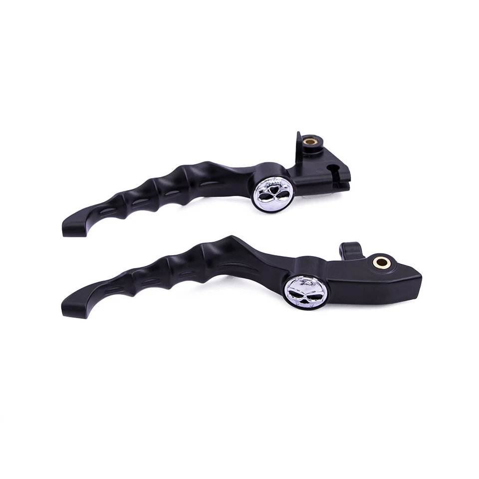 Palanca de embrague de freno de calavera negra para Yamaha V-Star 650 1100 personalizada 1999-2009 Foto 4 de 4