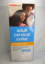 CVS HEALTH WHITE ADULT CERVICAL COLLAR COMFORTABLE PERSONAL CARE BOXED BRAND NEW