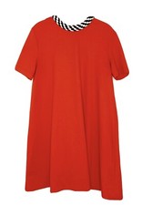 Zara  Women's Orange Short Sleeve Rope Tie A Line Flare Dress Size Small N1