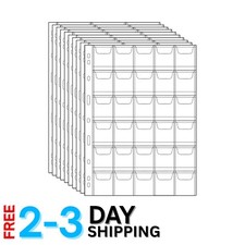 10-Pack Standard Coin Pocket Sheets - Clear PVC Sleeves for Commemorative Coins