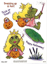 Suzy's Zoo - "Happy Halloween " Frog Scrapbook 4.5x6 Stickers 90104 - 1 SHEET