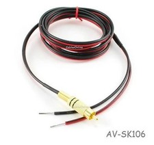6ft CablesOnline 18 AWG Speaker Wire Single Cable with RCA Male Plug, AV-SK106