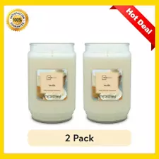 Mainstays Vanilla Scented Single-Wick Large Glass Jar Candle, 20 oz, Pack of 2