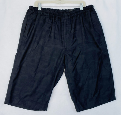 Alexander McQueen Virgin Wool Shorts Size 52 Mens Tonal Mesh Print Elastic Waist