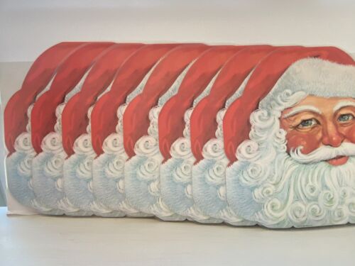 8 Vintage Santa Claus Laminated 1979 Reversible Thanksgiving Placemats MCM - Picture 1 of 13