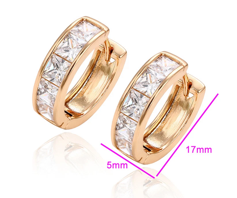 Luxus Ohrringe Creolen Zirkonia Kristalle Rolled Gold 18K vergoldet Damen - Bild 2 von 4