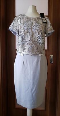 Phase Eight Suki Smoke Grey Lace Dress- Size UK8 BNWT UK