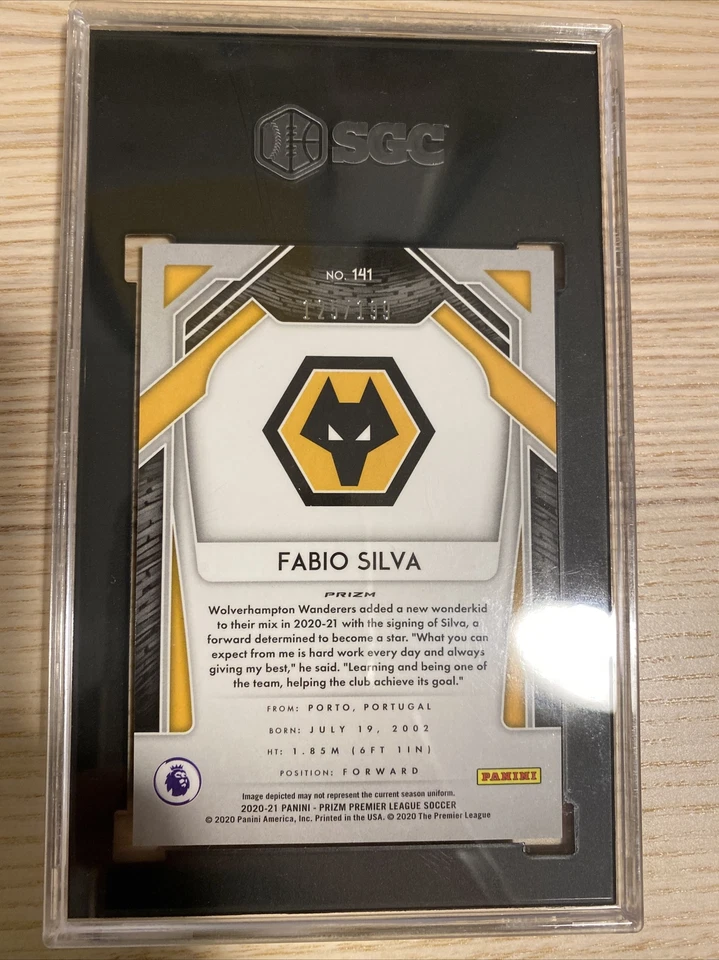 2020-21 Panini Prizm Premier League Rookie Fabio Silva Blue Prizm /199 SGC 9.5📈 - Image 2 of 2