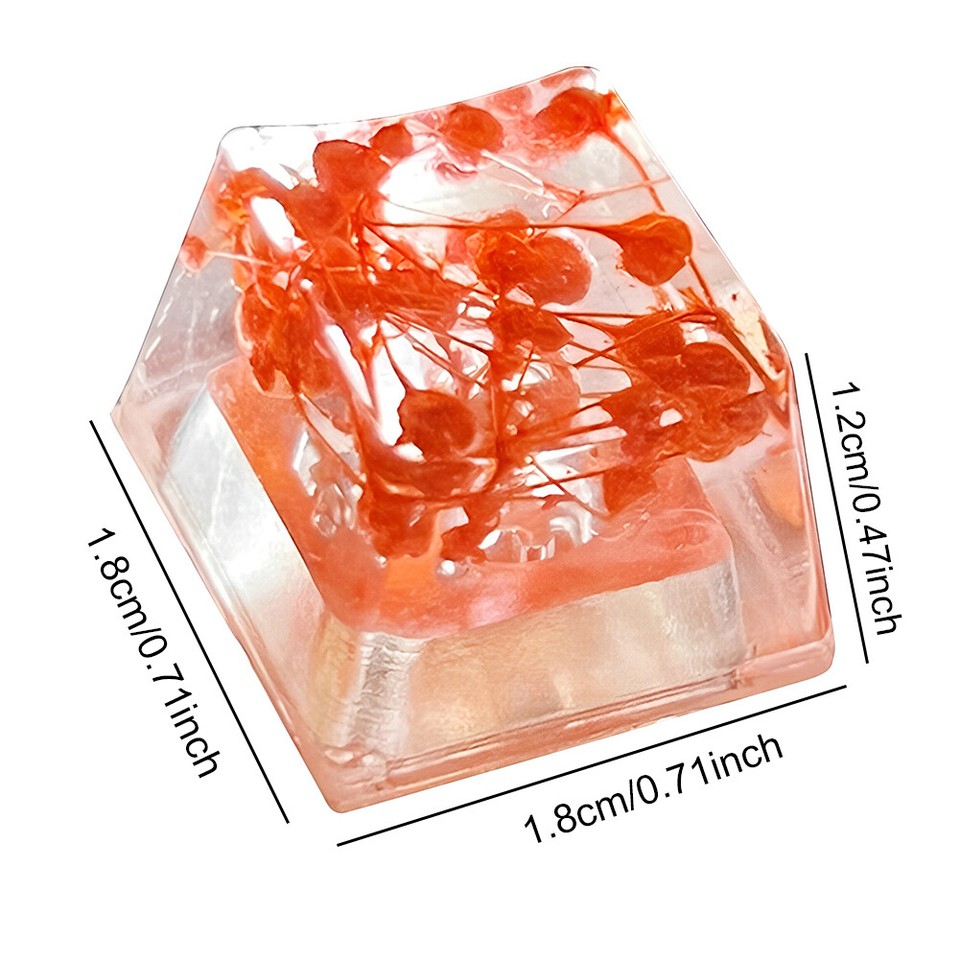 Resin Dry Flowers Keycap Translucently Keycaps Handmade Resin Keyboard ...