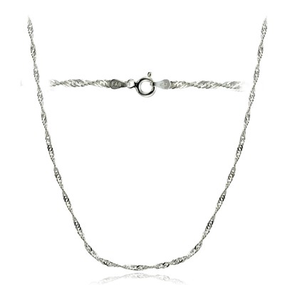 アクセサリー Italy vintage twist chain 2way necklace 925 Sterling Silver Italian 2.5mm Diamon-Cut Twist Chain Necklace