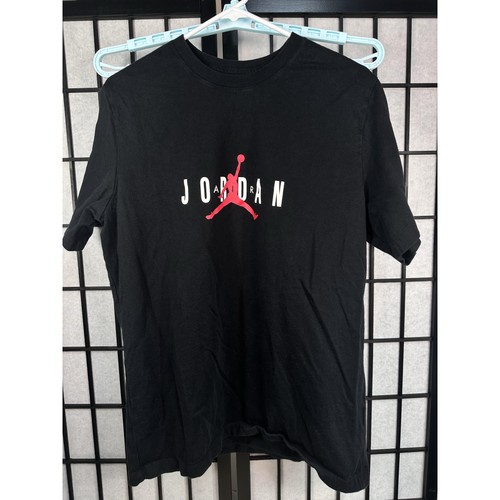 Jordan T-Shirt Mens Size L Black White Red Print Athletic Casual Streetwear - Picture 2 of 6