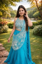 LEHENGA BLOUSE INDIAN BOLLYWOOD WEDDING PARTY PAKISTANI WEAR READYMADE