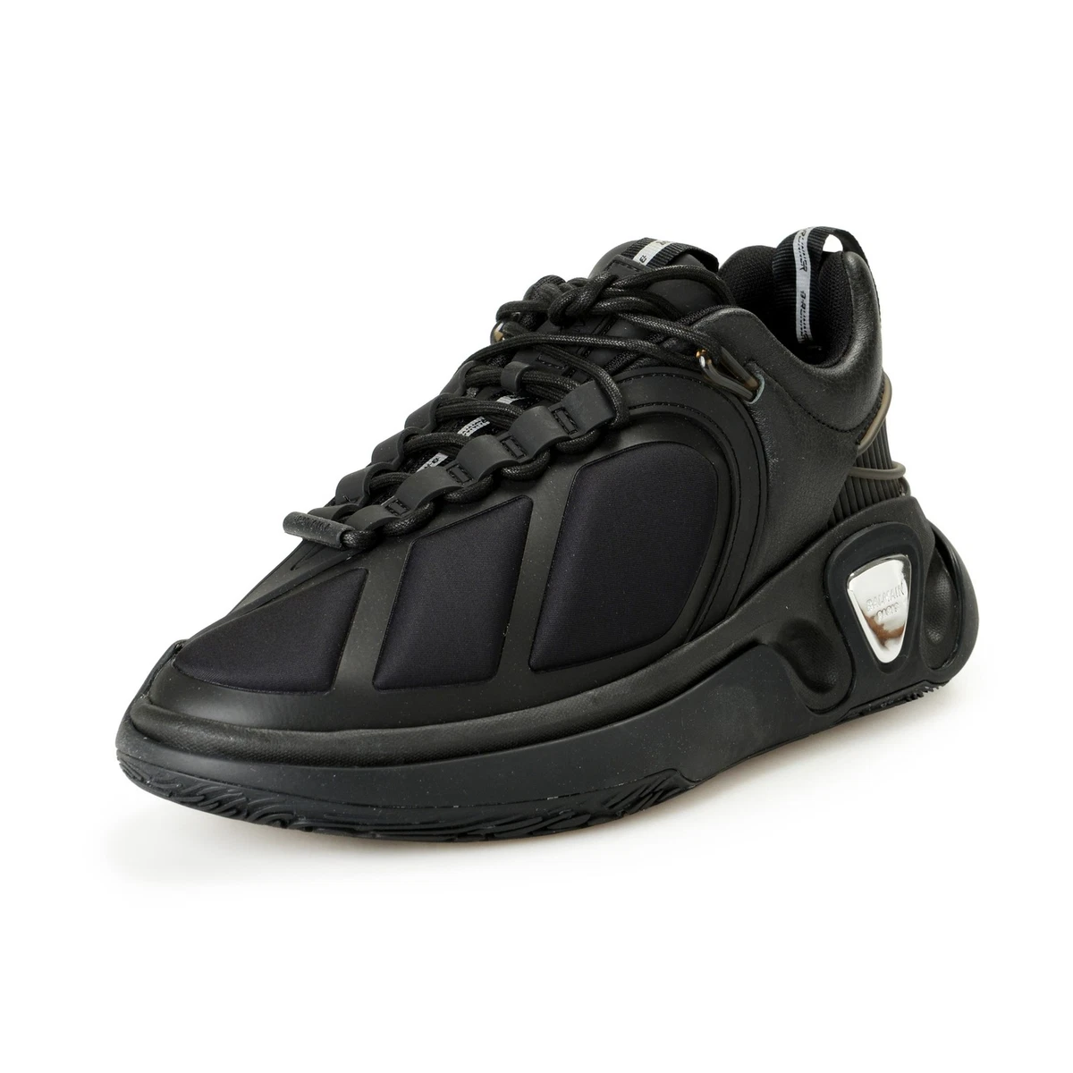 Balmain Josh Cloth Trainer Shoes Men\'s Size 11 US / 44 Black Suede Sneakers Racer 45 trainers in lambskin and suede black black - Men  main image 4