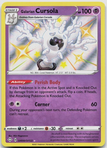 Galarian Cursola SV050/SV122 Shining Fates: Shiny Vault POKEMON TCG Holo Rare
