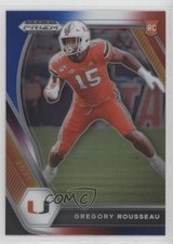 2021 Panini Prizm Draft Picks Red White & Blue Prizm Greg Rousseau #144 2l4