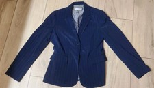 NWT John Meyer of Norwich Size 8 Striped Blazer Suit Jacket Navy Blue And Lined