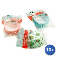 10x Packs 60 Cupcake Liners Cm05 Assorted Decoration Vacuvin