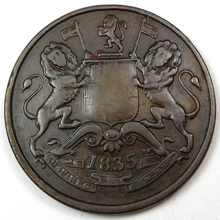 1835 British India ½ Anna KM# 447.1 William IV