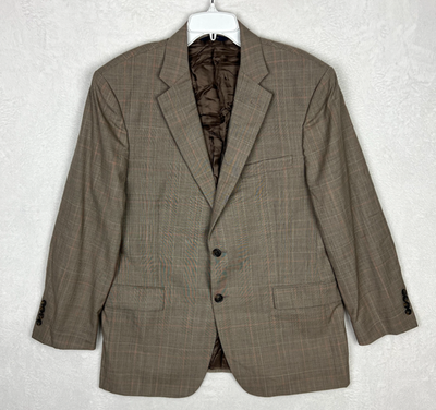 #ad #ad Brooks Brothers Madison Blazer Mens 42S Short Suit Brown Glen Check Plaid Drago $64.95