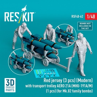 ResKit RSF48-0062 Modern Red Jersey with AERO 21A Transport Trolley Diorama 1/48