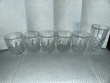 Crystal Whiskey Glasses Set of 5 8oz, 3.5" Tall Extra Large Crystal Glass Cup