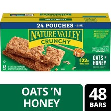 Crunchy Granola Bars, Oats 'n Honey, 48 Count, 35.76 oz 24 Pouches 