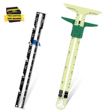 2 Pcs Seam Gauge for Sewing 5-In-1 T-Shaped Sliding Gauge Ruler Seam Gauge Fabri