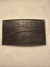 VINTAGE Winchester Repeating Arms Brass Belt Buckle; New Haven, Conn