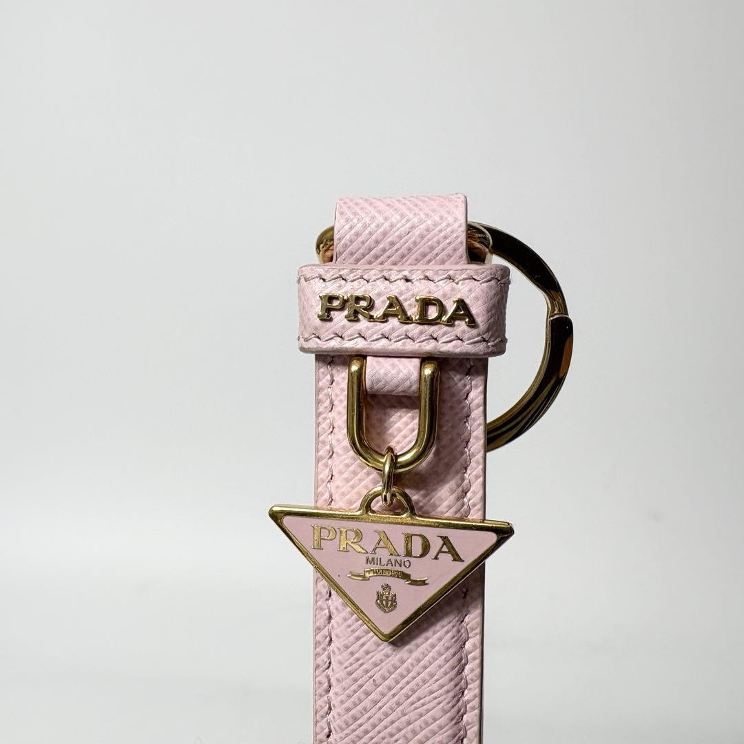Prada PRADA Saffiano Triangular Plate Keyring Key… - image 4