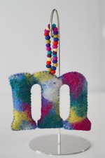 ANTHROPOLOGIE Felt Boiled Wool Christmas Ornament Monogram Letter Initial M