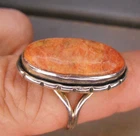 Sterling Silver Orange Agate Ring 7.0 Gram Size 8.25
