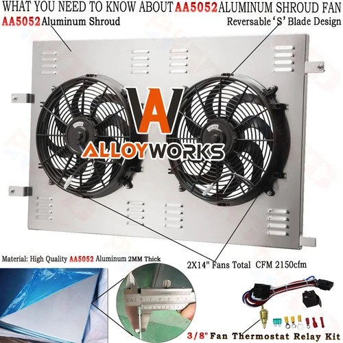 Aluminum Radiator Shroud Fan For 2020-2025 Chevy Silverado/GMC Sierra 2500 3500